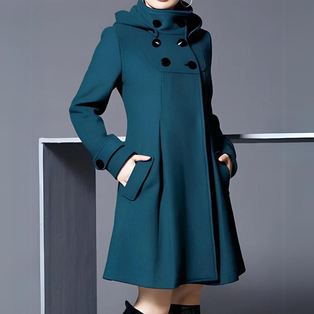 Celine | Wollmantel mit Kapuze